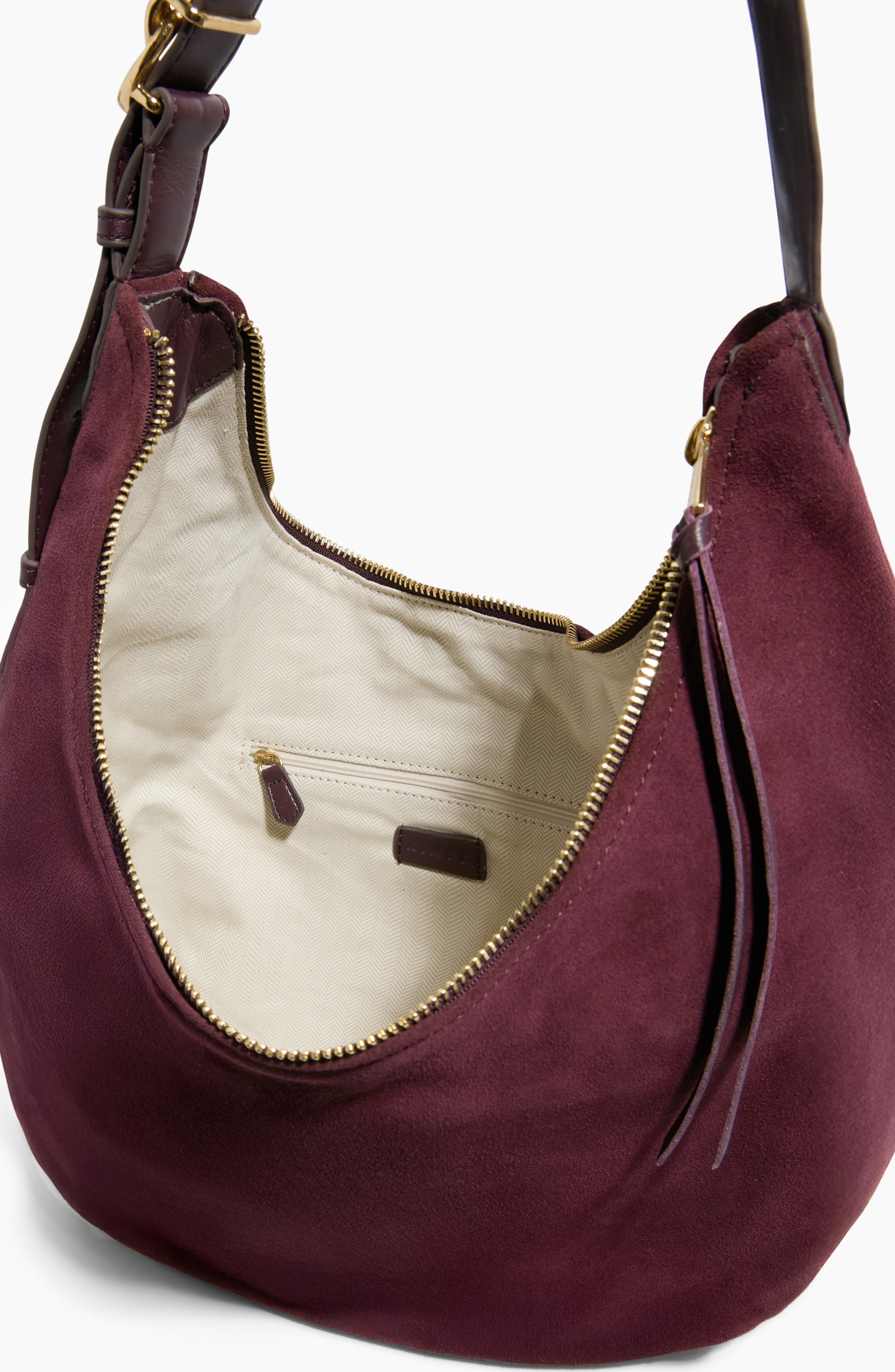 Large Unity Suede Hobo Bag, Alternate, color, CHERRY SUEDE