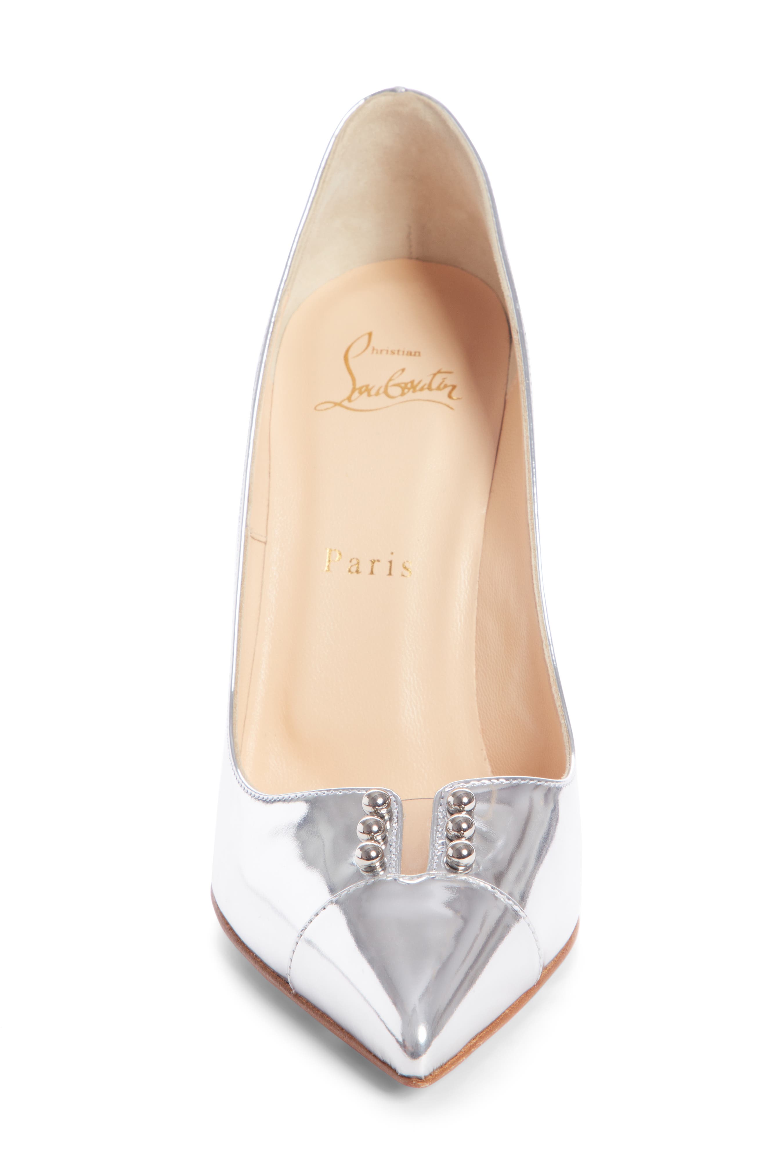 Christian Louboutin Predu Studded Cap Toe Pump, Alternate, color, 