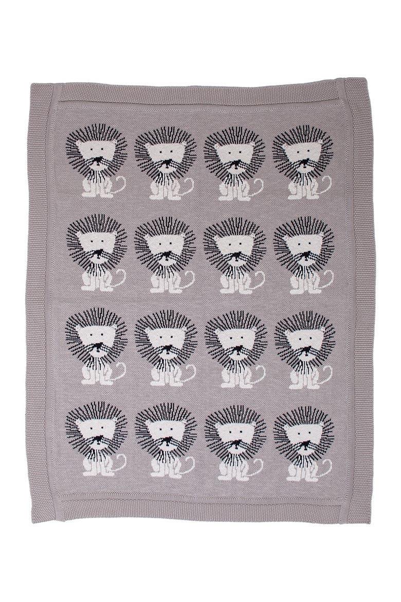 Lion King Transitional Light Grey Knitted 32" x 40" Baby Blanket, Main, color, LIGHT GREY