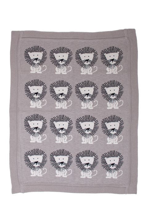 Lion King Transitional Light Grey Knitted 32" x 40" Baby Blanket