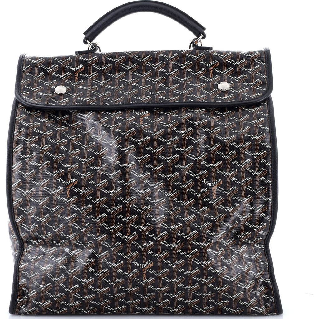Pre-owned Goyard Goyard Saint Leger Briefcase Backpack Coated Canvas In Black