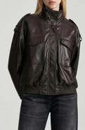 Noize Angele Faux Leather Bomber Jacket