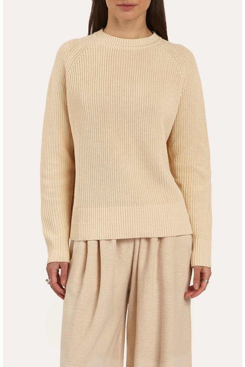 Romey Ribbed Crew, Main, color, Crème