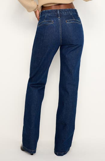 Pintuck High Waist Wide Leg Trouser Jeans