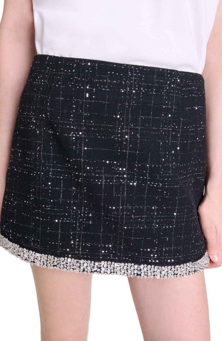 maje Sequinned skort, Alternate, color,