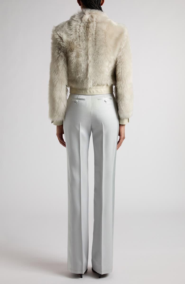 TOM FORD Genuine Shearling & Leather Crop Jacket, Alternate, color, 