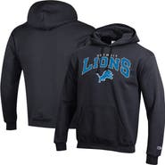 Champion Men's Champion Black Detroit Lions Powerblend Arch over Logo Hoodie