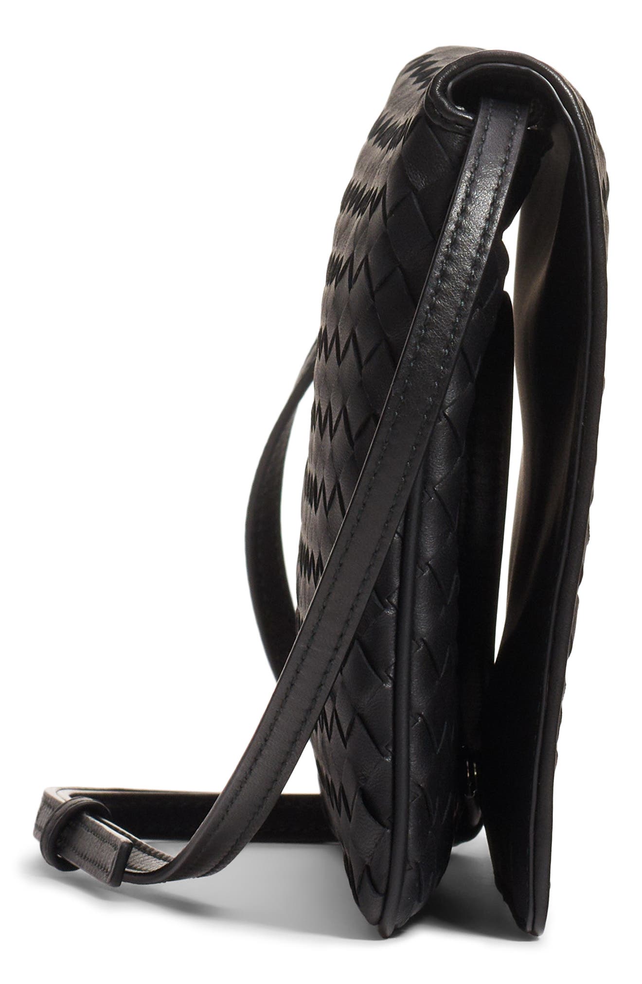 Bottega Veneta Intrecciato Leather Crossbody Flap Bag, Alternate, color, 