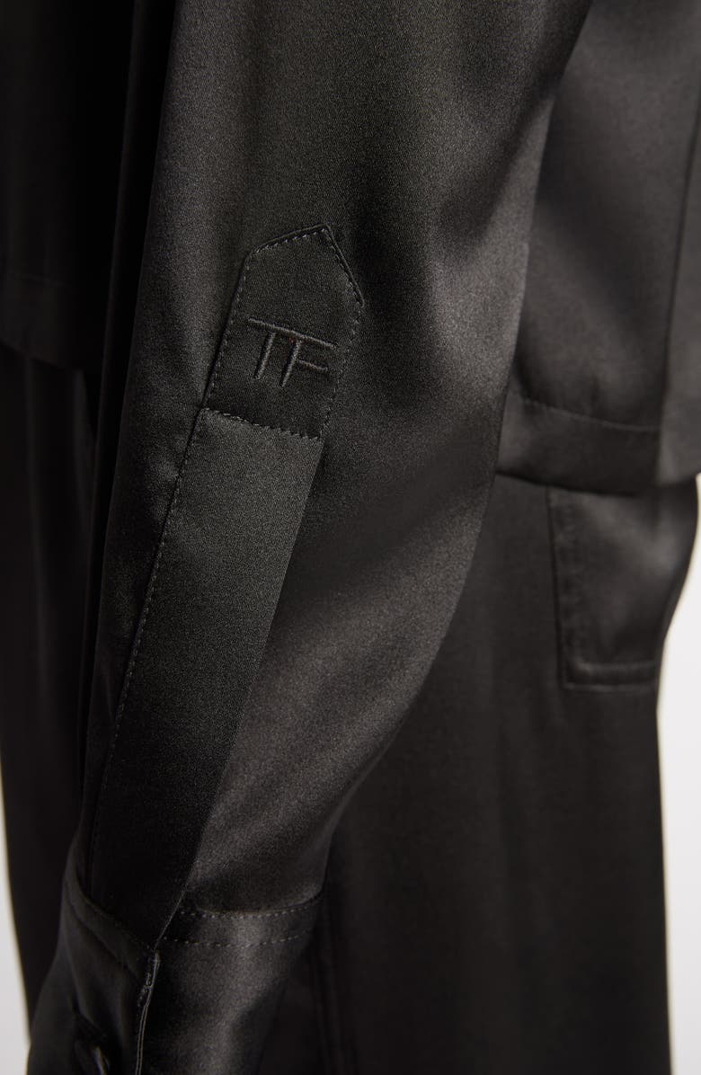 TOM FORD Stretch Silk Satin Polo, Alternate, color, Black