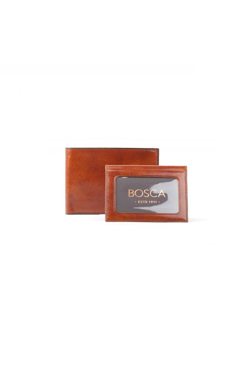 Old Leather Credit Card Wallet With ID Passcase, Alternate, color, Amber