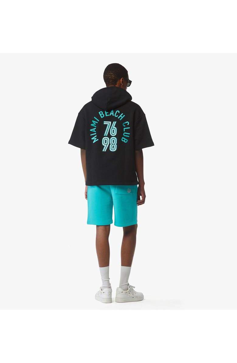 MCM x SNIPES Short Sleeve Rhinestone Hoodie, Alternate, color, Black