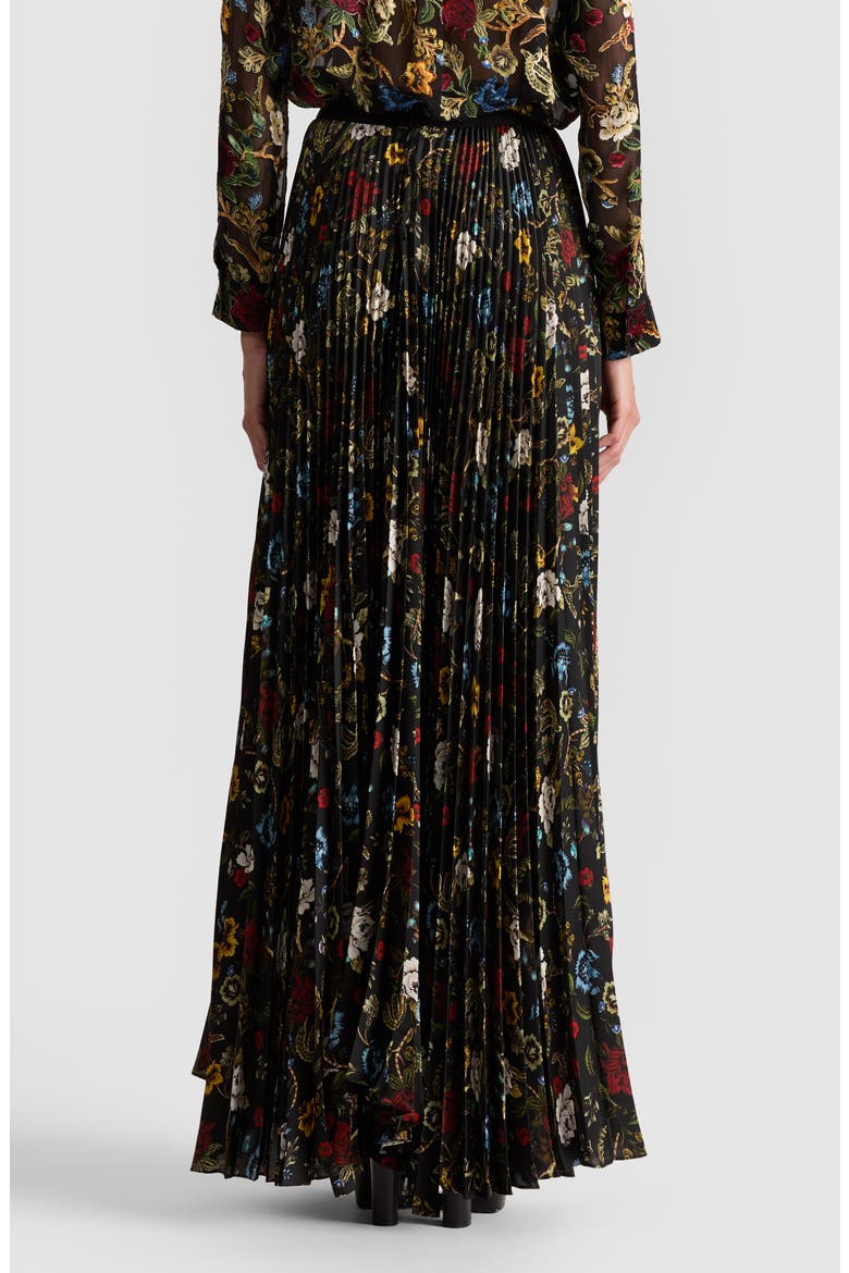 Katz Pleated Maxi Skirt, Alternate, color, TAPESTRY TRAILS/ BLACK