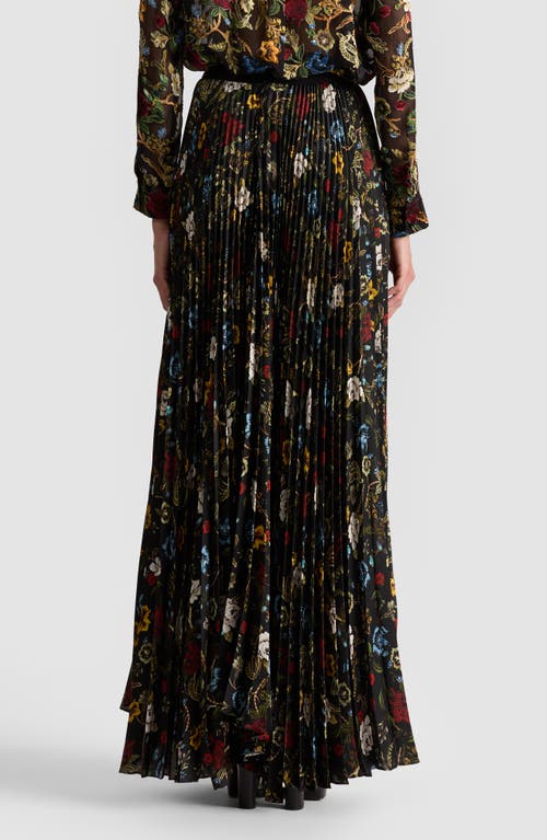 Alice And Olivia Katz Pleated Maxi Skirt In Green