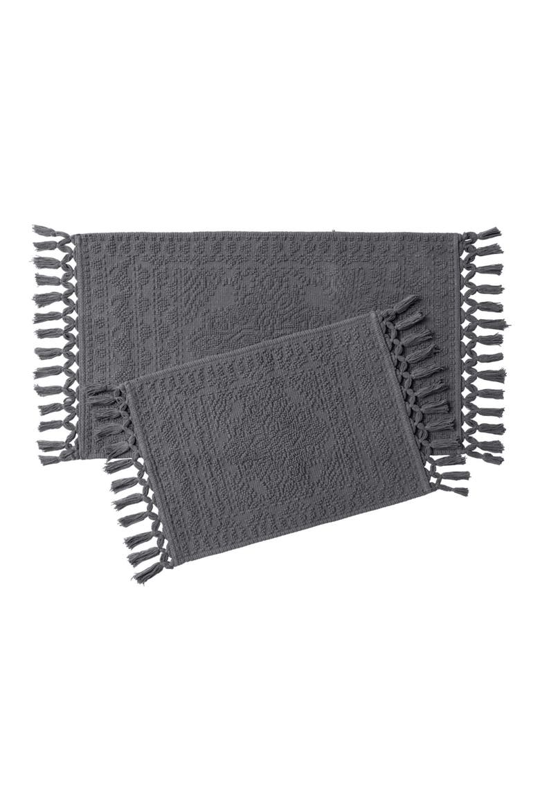 Nellore Fringe 2-Piece Bath Rug, Main, color, DARK GREY CHARCOAL