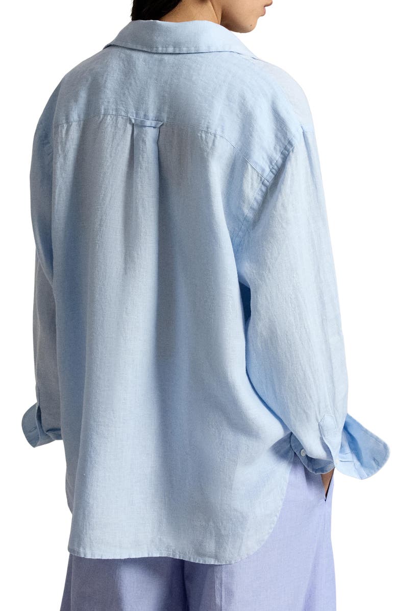 Polo Ralph Lauren Big Pony Oversize Linen Shirt, Alternate, color, Cold Springs
