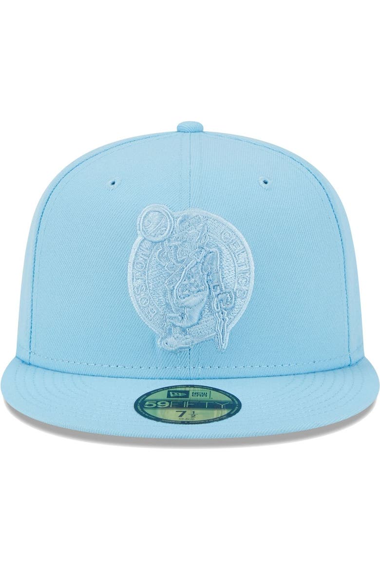 Men's New Era Powder Blue Boston Celtics Spring Color Pack 59FIFTY Fitted Hat, Alternate, color, Powder Blue