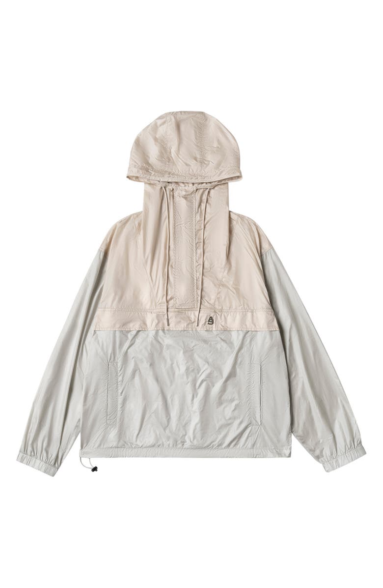 AlphaStyle Lodi Water Repellent Lightweight Anorak Jacket, Main, color, Light Grey