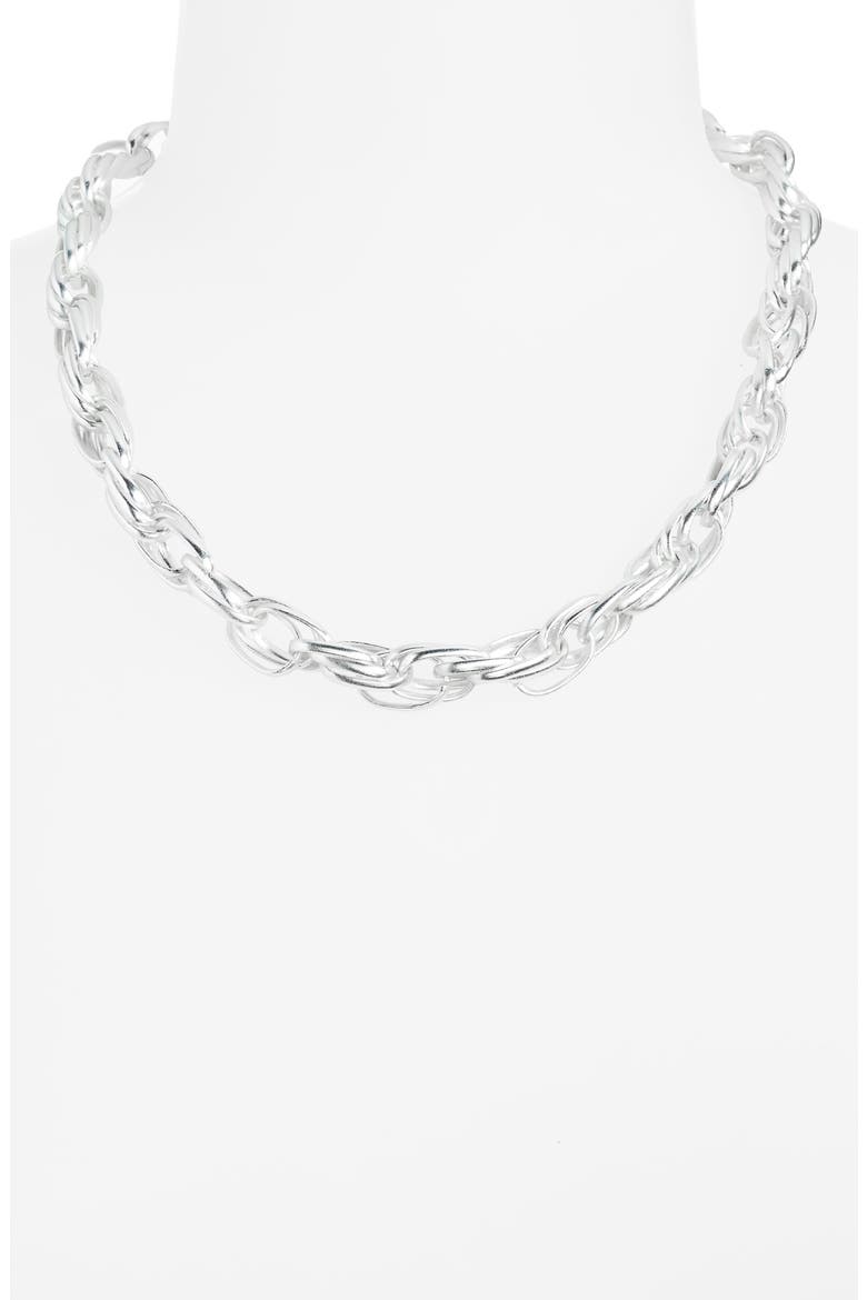 Intertwined Link Necklace, Alternate, color, SILVER