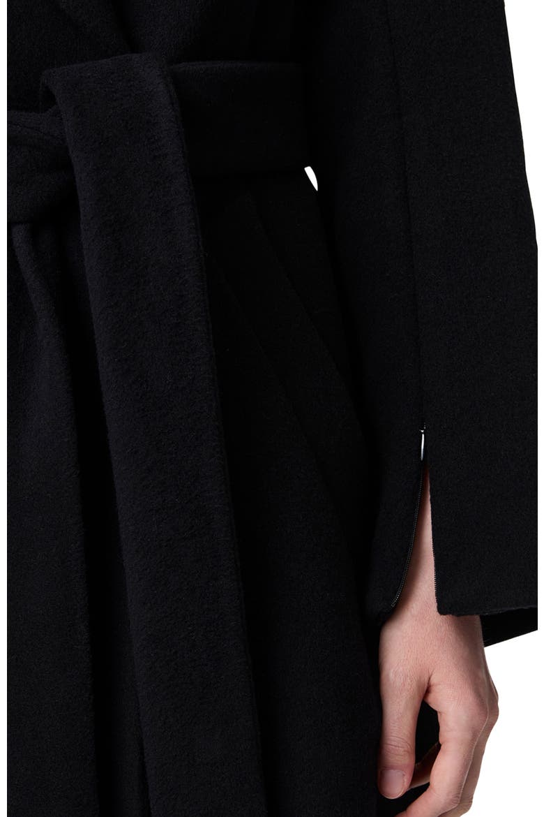 Double Breasted Wrap Coat, Alternate, color, Black