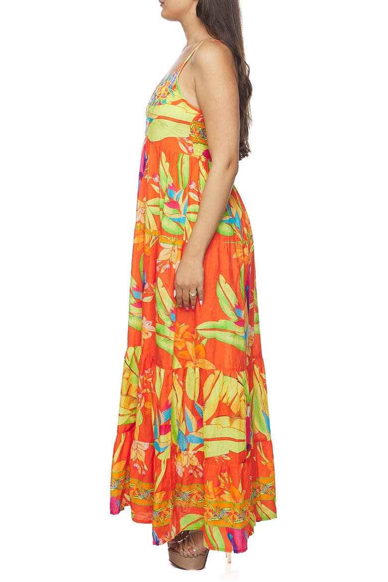 Bead Embellished Maxi Dress, Alternate, color, ORANGE