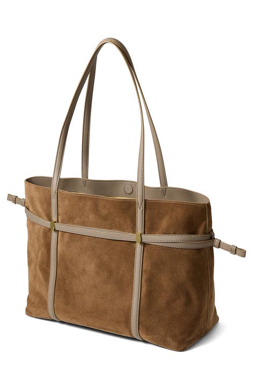 Veronica Beard Suede Lasso Bag In Brown