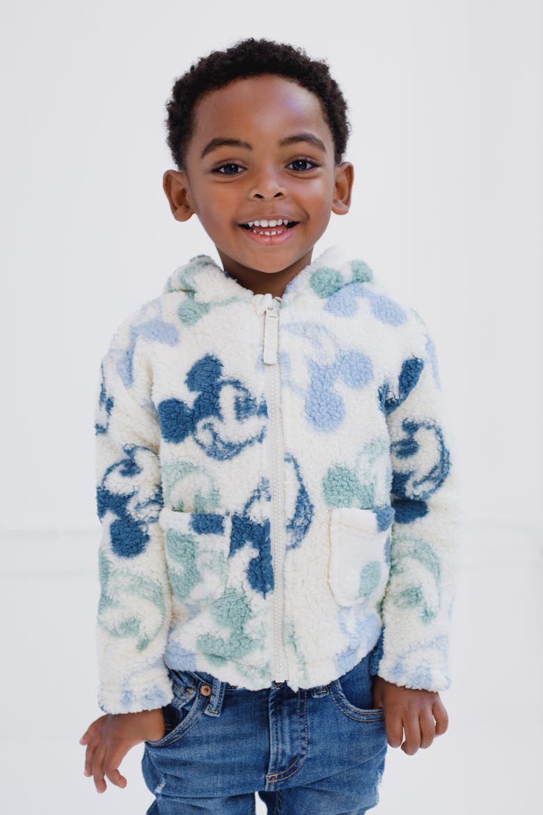 Faux Shearling Hoodie, Alternate, color, Mickey Mouse Off White