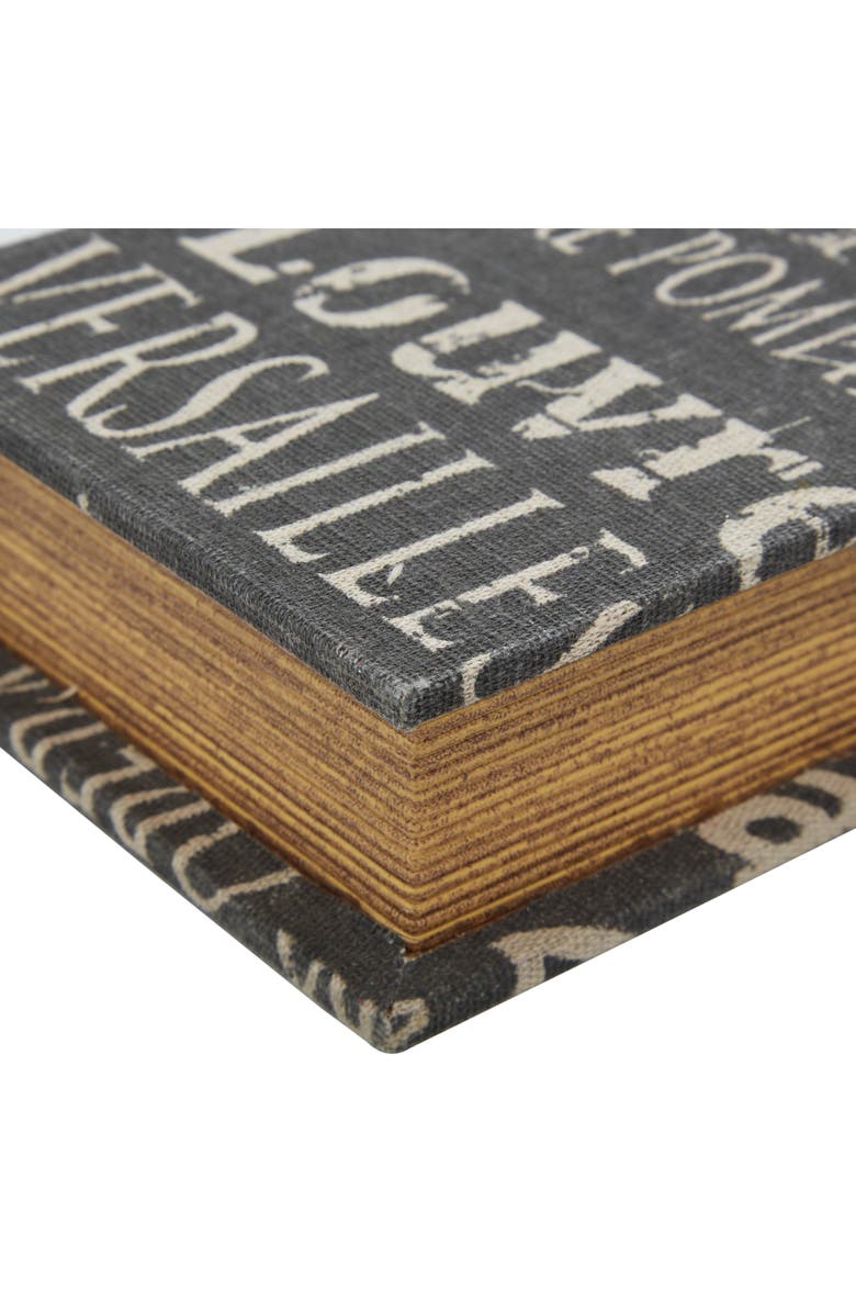 SONOMA SAGE HOME Black Wood Set of 3 Faux Book Box with Varying Patterns, Alternate, color, Black