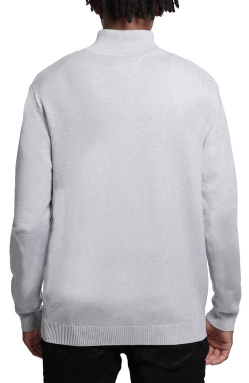 X-ray Xray Quarter Zip Mock Neck Sweater In Light Heather Grey