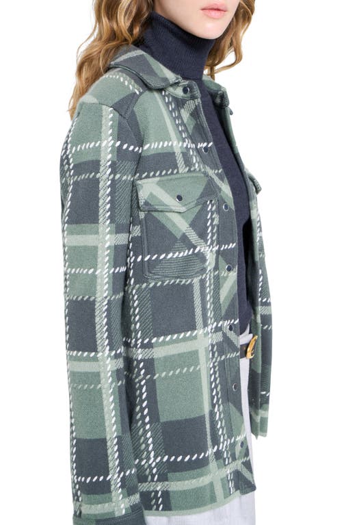 Twp Ranchers Plaid Cashmere Snap-up Shirt In Green