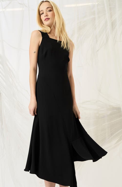 Luxely Asymmetric Sleeveless Midi Dress