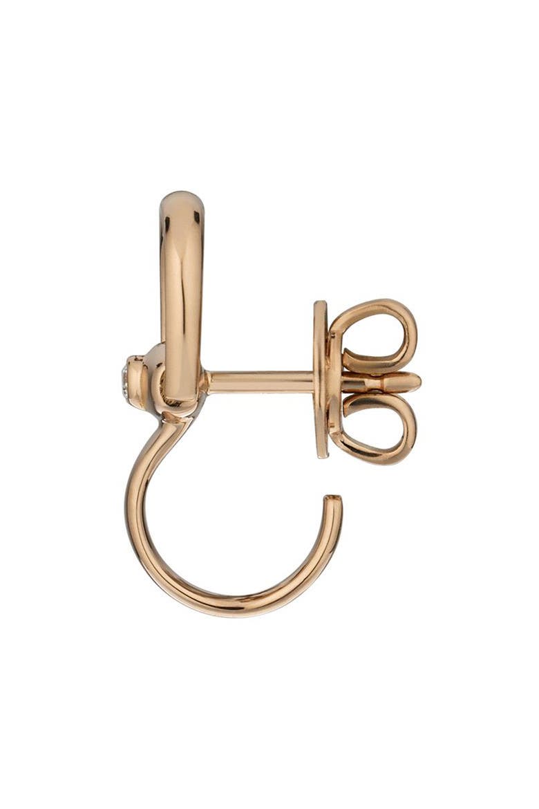 Horsebit Diamond Hoop Earrings, Alternate, color, ROSE GOLD