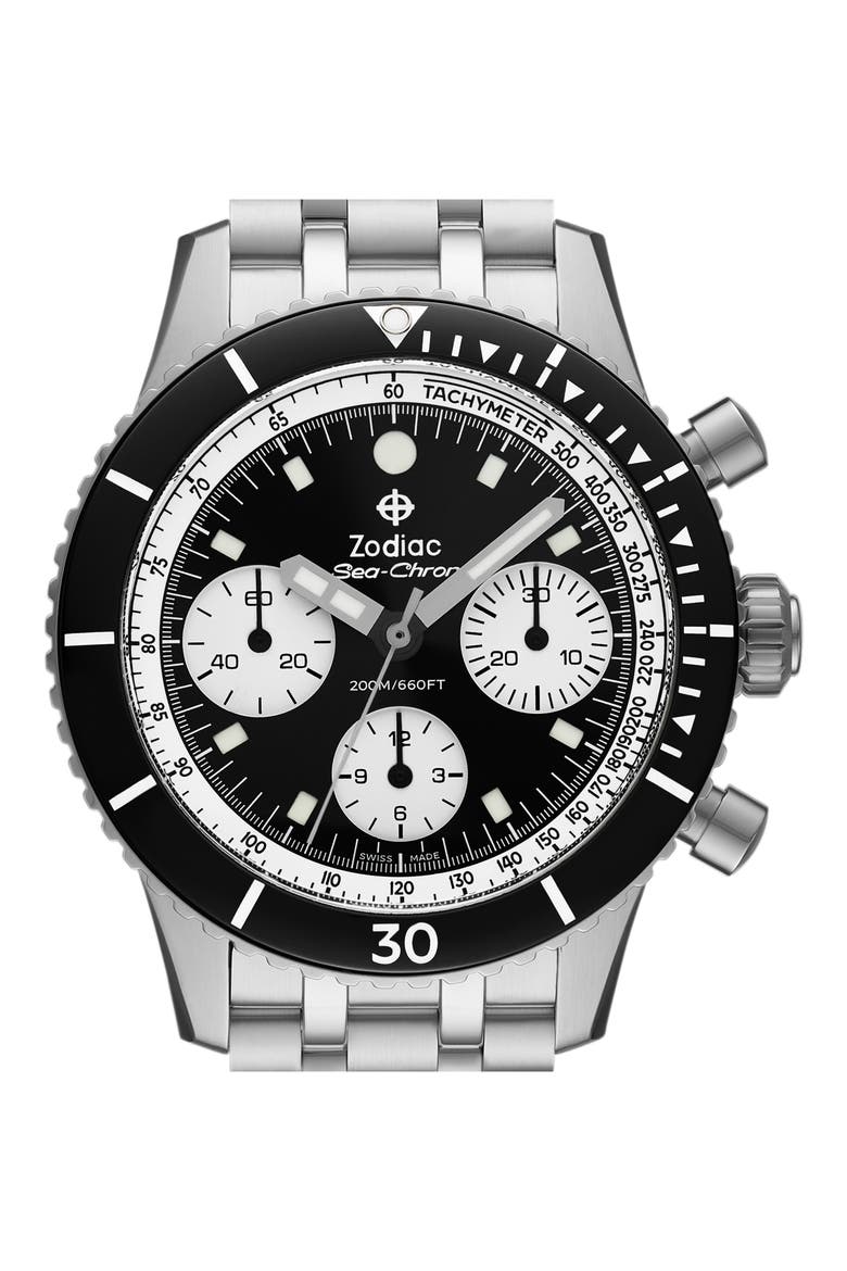 Sea-Chron Automatic Stainless Steel Watch, 42mm, Alternate, color, SILVER