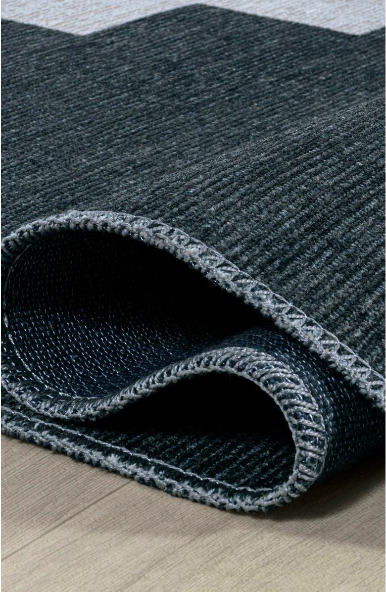 JONATHAN Y Adriel Geometric Medallion Machine-Washable Area Rug, Alternate, color, Navy/Light Gray