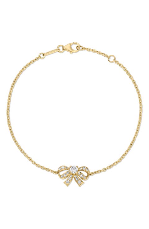 18k Gold Diamond Bow Bracelet