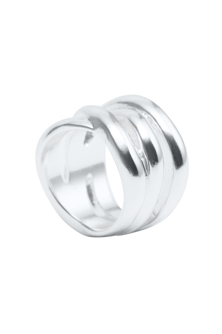 Set of 3 Irregular Rings, Alternate, color, SILVER