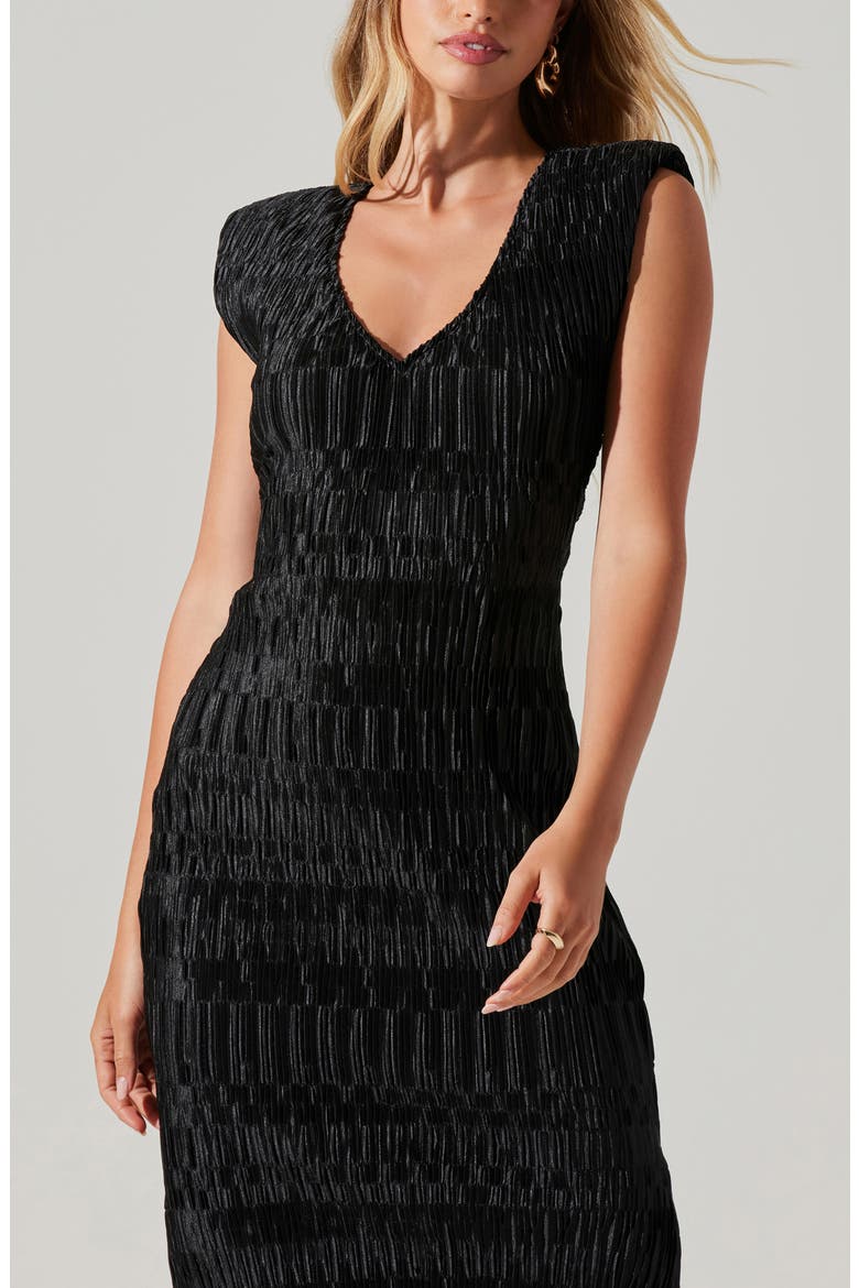 Nyah Ruched Velvet Dress, Alternate, color, BLACK