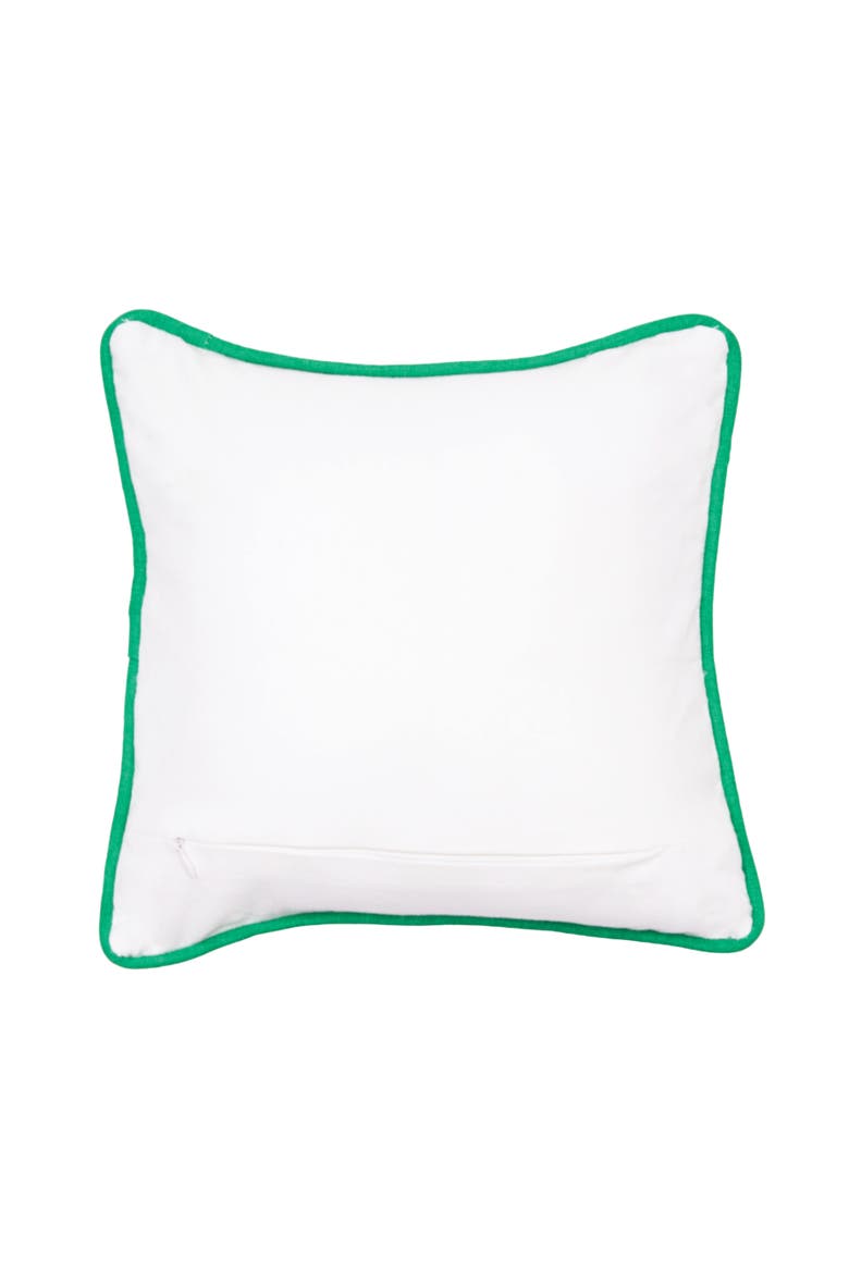 St. Patrick's Day Shamrock Bouquet Embroidered Mini Cotton Accent Pillow, 10" x 10", Alternate, color, Green