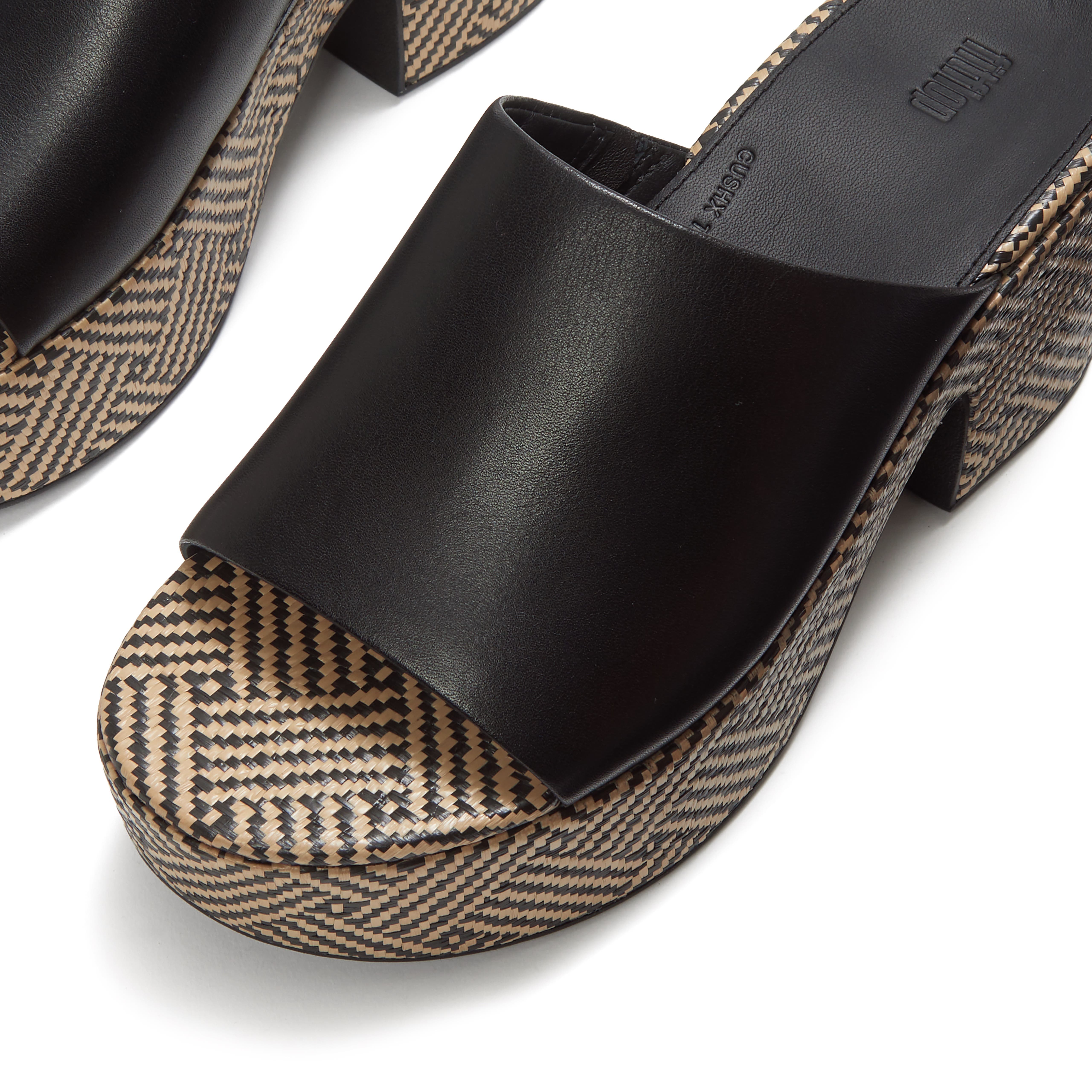 FitFlop Platfforms Graphic-Wea Slides, Alternate, color, Black