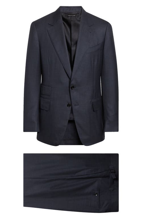 Tom Ford Shelton Shadow Windowpane Check Wool & Silk Suit In Blue