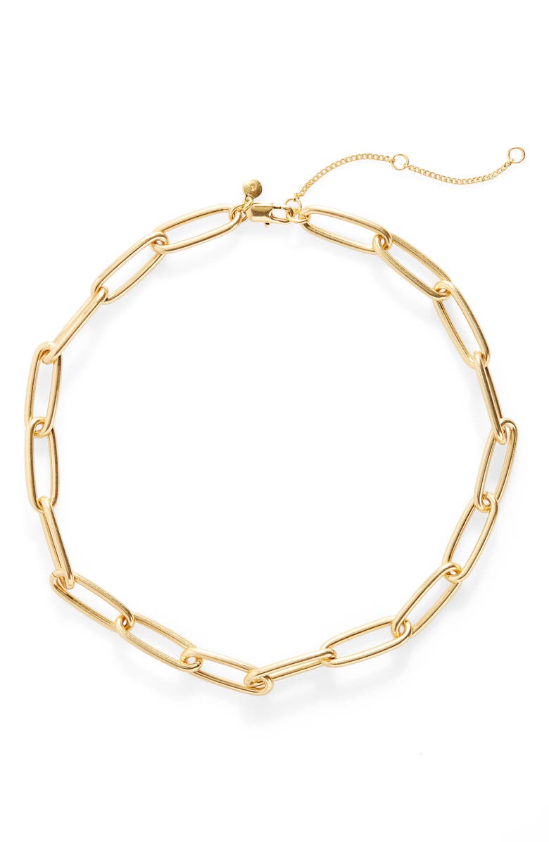 Madewell Paper Clip Chain Necklace, Main, color, 