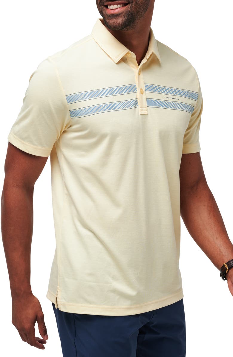 TravisMathew Jetty Jumper Chest Stripe Polo, Alternate, color, French Vanilla