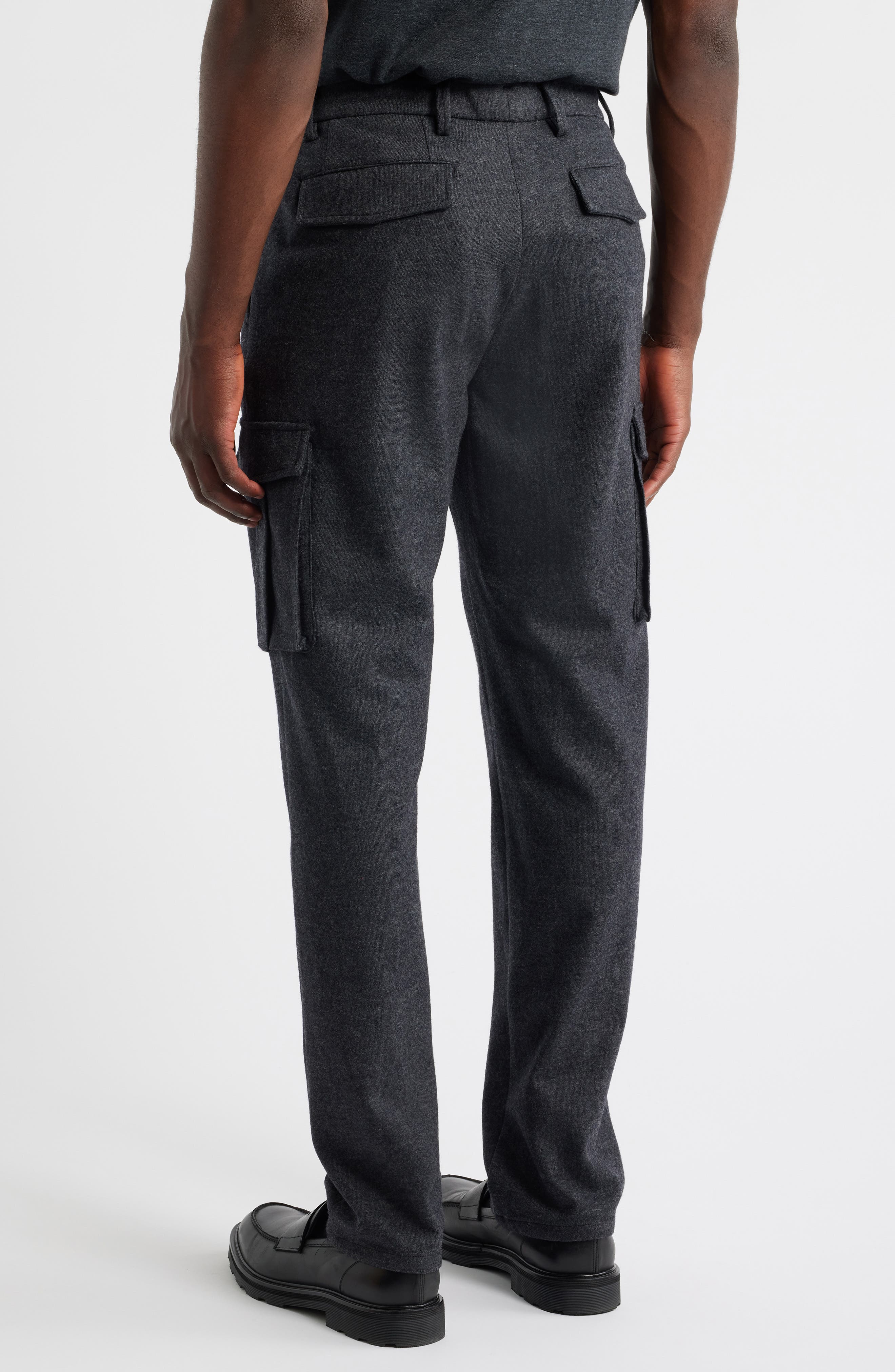 Brushed Knit Flat Front Cargo Pants - image 2