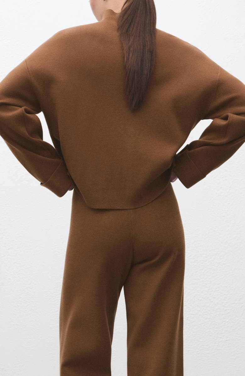 MANGO Funnel Neck Sweater, Alternate, color, Caramel