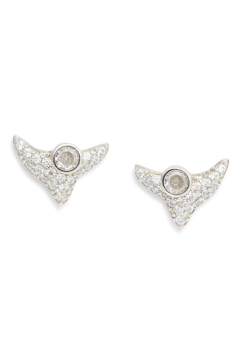 Trigon Crystal Stud Earrings, Main, color, CRYSTAL CLEAR