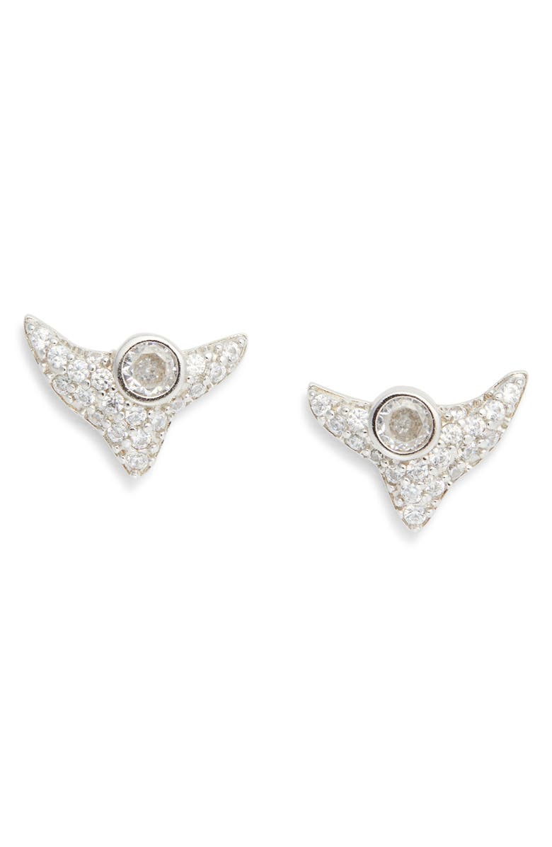 Collina Strada Trigon Crystal Stud Earrings, Main, color, Crystal Clear
