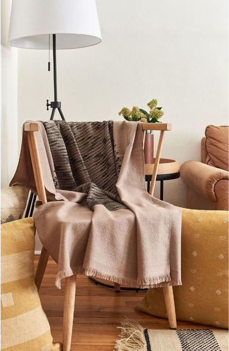 Studio Variously Flo Brown Merino Textured Handloom Throw, Alternate, color, Brown