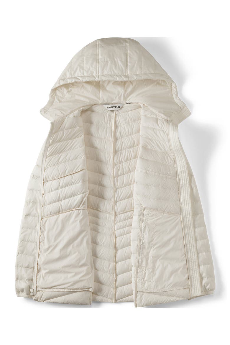 Plus Size Wanderweight Packable Down Long Jacket, Alternate, color, Ivory Shine