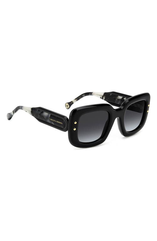 Carolina Herrera 49mm Small Gradient Rectangular Sunglasses In Black/dark Grey Sf