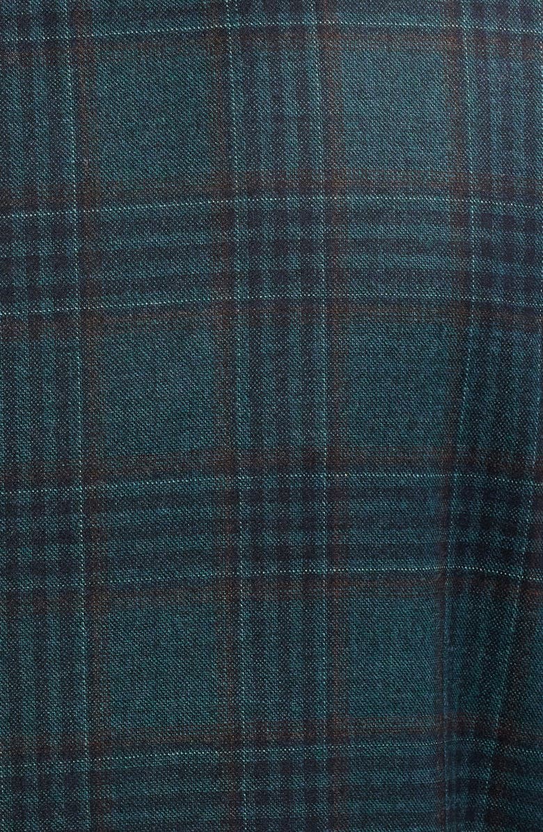 Jack Victor Midland Contemporary Fit Plaid Stretch Wool Sport Coat, Alternate, color, Olive