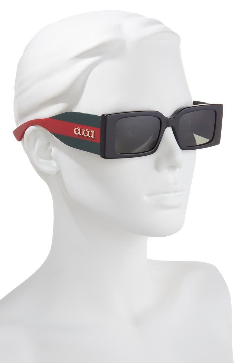 Gucci 52mm Rectangular Sunglasses, Alternate, color,